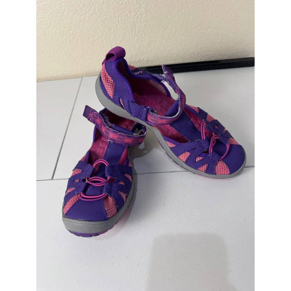 Merrell Hydro Mon 2.0 Kids Size 5 Purple Pink Leather Textile Water Sandals